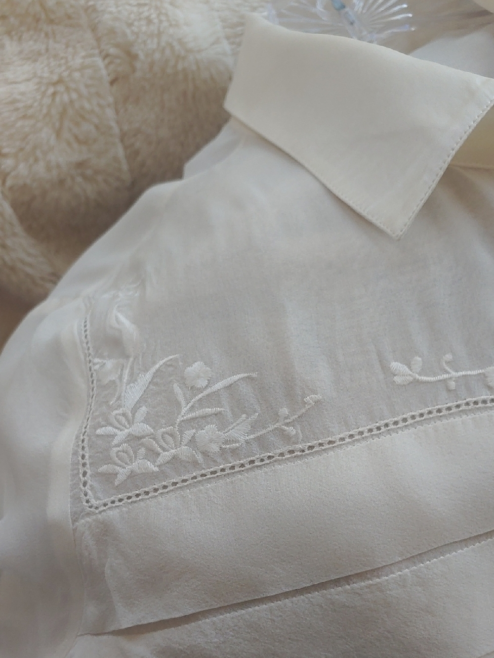 Haute Hippie Ivory Semi-Sheer Blouse - Picture 4 of 6